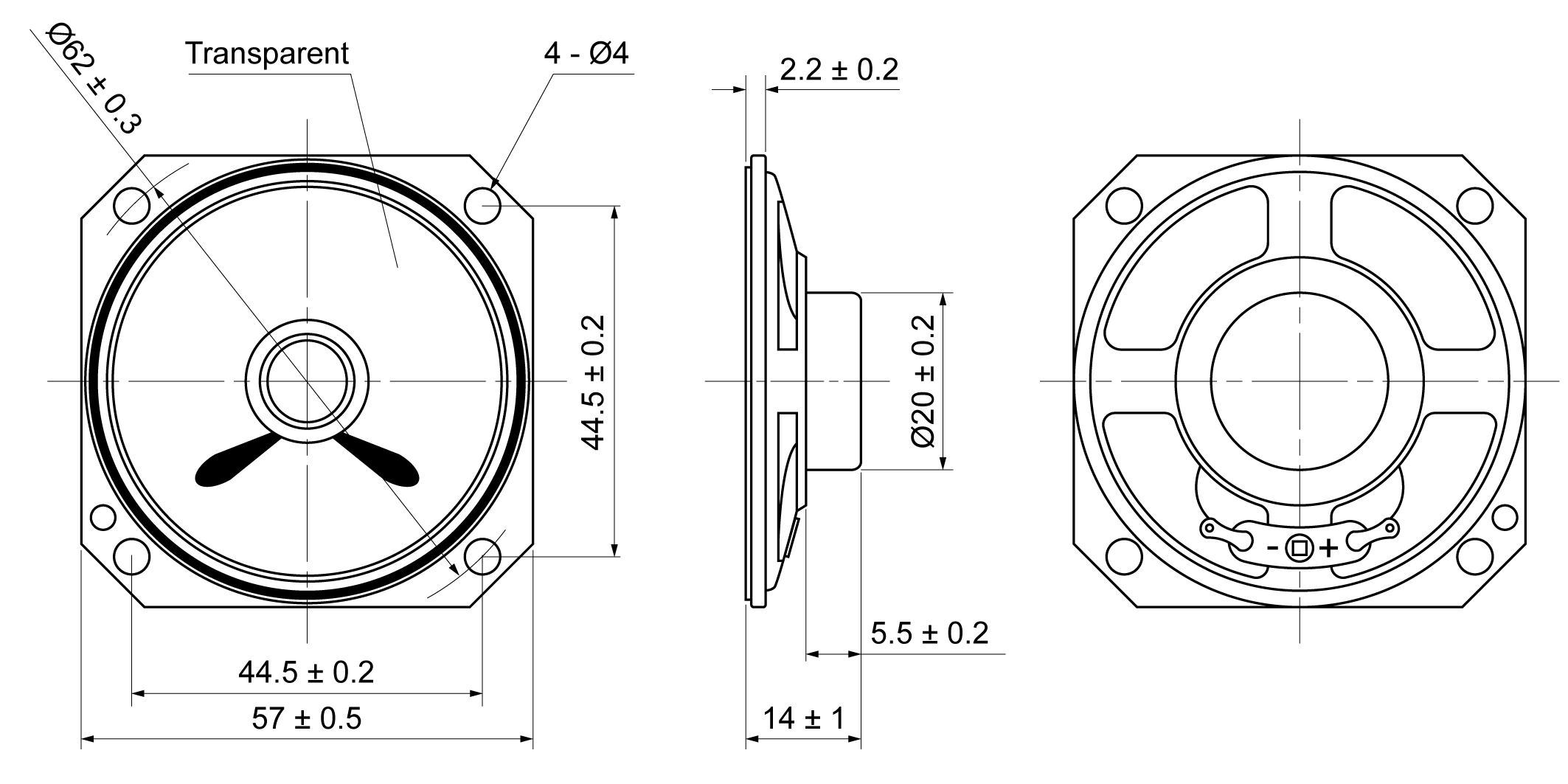 MI57TS-14H1.0W8 Mechanical Drawing